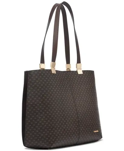 Granite Signature Triple Compartment Tote with Magnetic Snap - Brown Khaki - 2