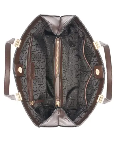 Granite Signature Triple Compartment Tote with Magnetic Snap - Brown Khaki - 5