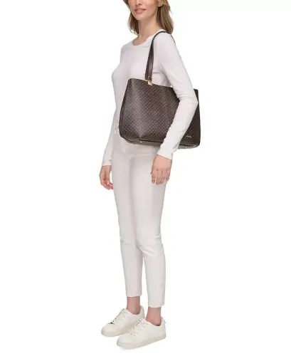 Granite Signature Triple Compartment Tote with Magnetic Snap - Brown Khaki - 7