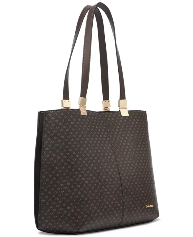 Granite Signature Triple Compartment Tote with Magnetic Snap-Brown Khaki - 2