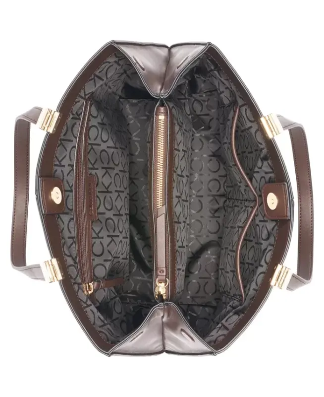 Granite Signature Triple Compartment Tote with Magnetic Snap-Brown Khaki - 5