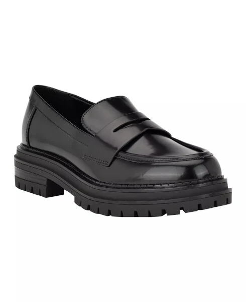 Women's Grant Lug Sole Penny Loafers-Black - Calvin Klein