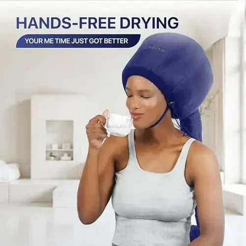Granteva Hair Dryer Bonnet w/A Headband Integrated That Reduces Heat Around Ears & Neck - Blow Dryer AttacModazoneent for Hair Dryer, Speeds Up Drying Time - 4