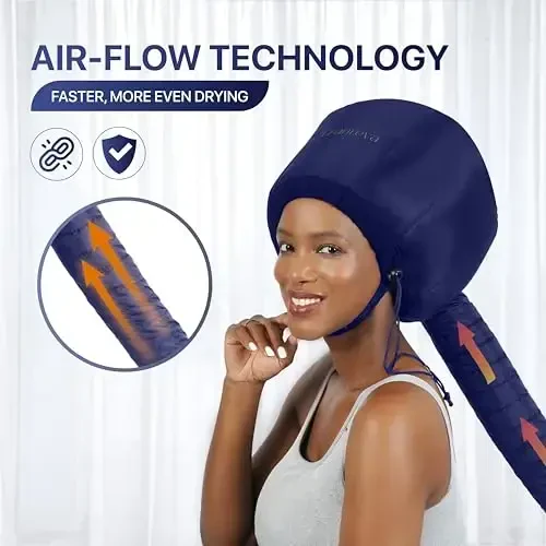 Granteva Hair Dryer Bonnet AttacModazoneent w/A Headband Integrated That Reduces Heat Around Ears & Neck - Blow Dryer AttacModazoneent for Hair Dryer, Speeds Up Drying Time - 3