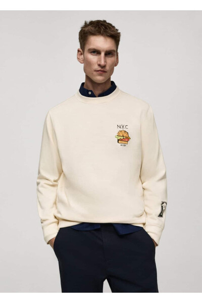 Graphic print cotton sweatshirt - MANGO MAN