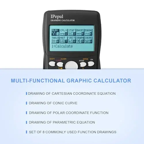 Graphing Calculator,IPepul Scientific Calculators 10 Modes /4 Graphing Functions,Desktop Math Calculator for College Students,School Supplies for Middle High School Teachers Office（Black） - 4