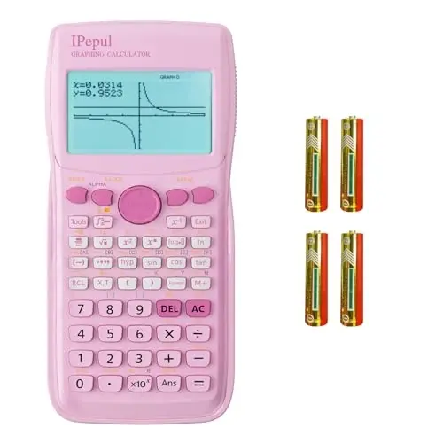 Graphing Calculator,IPepul Scientific Calculators 10 Modes /4 Graphing Functions,Desktop Math Calculator for College Students,School Supplies for Middle High School Teachers Office（Pink） - IPEPUL