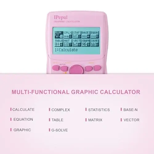 Graphing Calculator,IPepul Scientific Calculators 10 Modes /4 Graphing Functions,Desktop Math Calculator for College Students,School Supplies for Middle High School Teachers Office（Pink） - 4