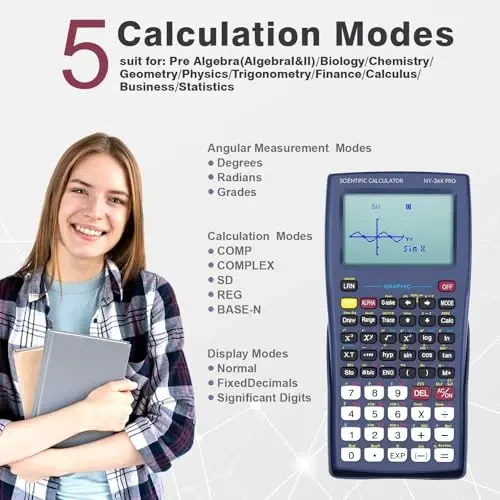 Graphing Scientific Calculators ROATEE 36X Pro Office Calculators for High School with 360 Functions Financial Calculator Desktop, 3-in 14 Digit Display Office Supplies for Student Teacher Engineer - 2