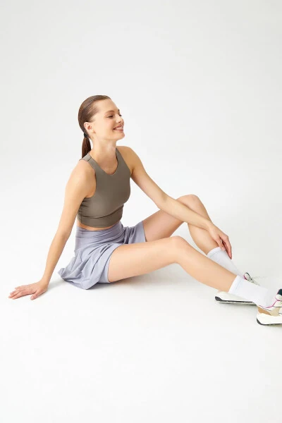 Gray 2-Layer Pleated Tennis Skirt - Sports Skirt Tennis Skirt2 - 4