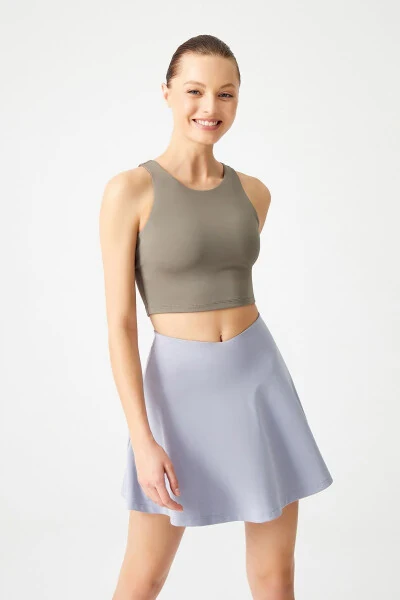 Gray 2-Layer Pleated Tennis Skirt - Sports Skirt Tennis Skirt2 - 5