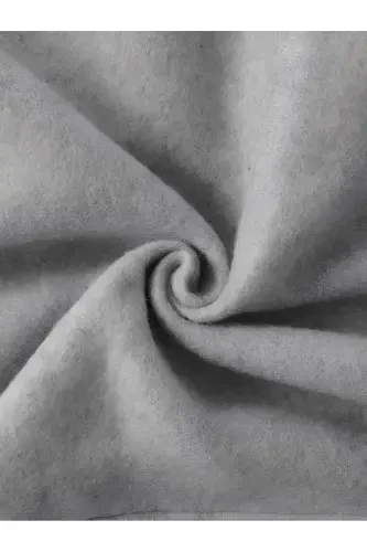 Gray 2 Thread Seasonal Zippered Hooded Fleece Cardigan Jacket-GRAY - 3