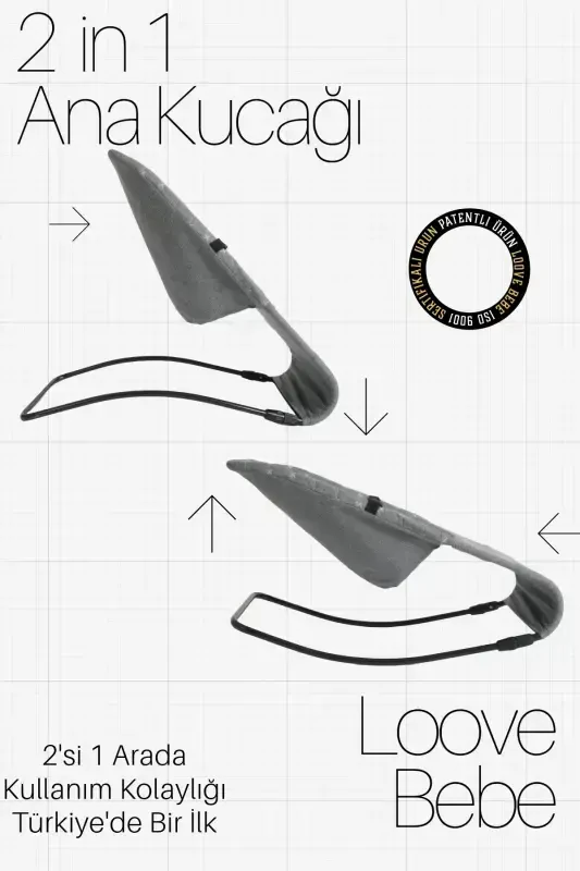 Gray Baby Cradle & High Chair 2 in 1-Grayyy - 2