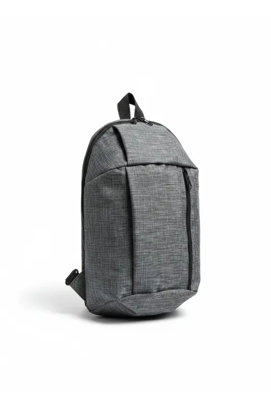 Gray Back Mini 2 Compartment Impertex Fabric Backpack - GRAY LINEN PATTERN - 2