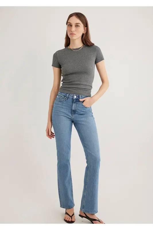 Gray Basic T-Shirt Fitted / Body Fit Cut 1613 - 2