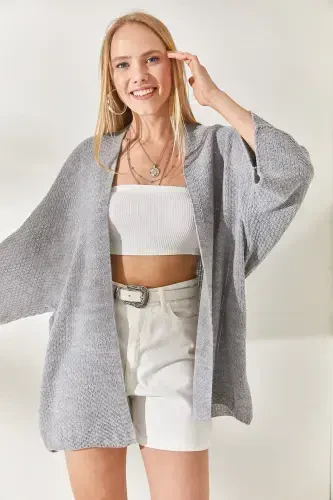 Gray Bat Spring Cardigan HRK-19000057-Gray - 3