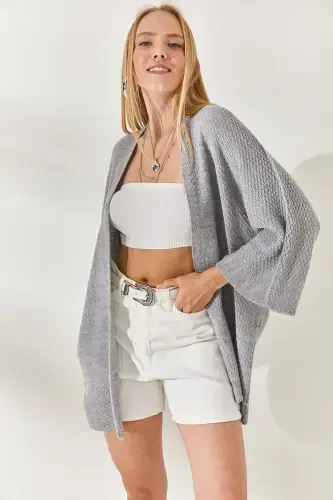 Gray Bat Spring Cardigan HRK-19000057-Gray - 4