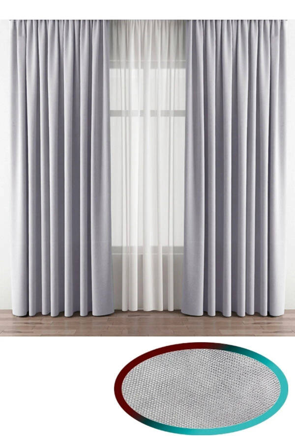 Gray Blackout Sunproof Light Blocking Curtain - 1