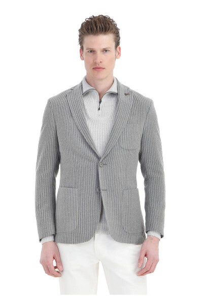 Gray Blazer Jacket - 3