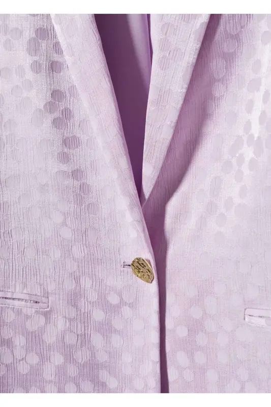 Gray Brown Satin Blazer Jacket - 1