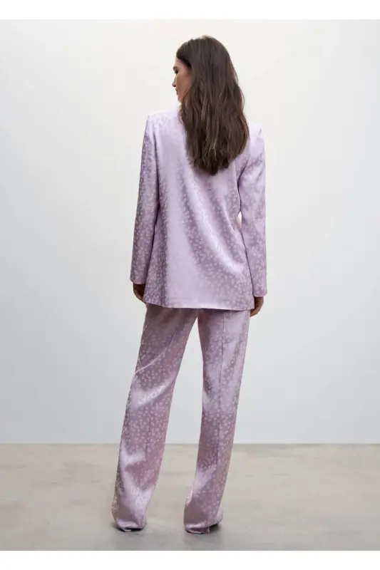 Gray Brown Satin Blazer Jacket - 6
