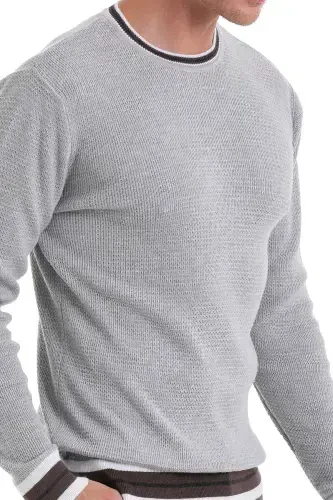 Gray Comfort Fit Plain Cotton Crew Neck Casual T-Shirt - 4