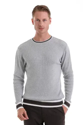 Gray Comfort Fit Plain Cotton Crew Neck Casual T-Shirt - 5