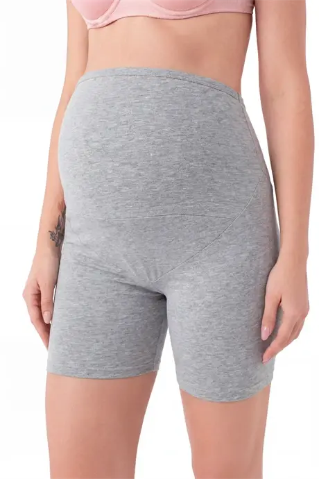 Gray Cotton Spandex Boxer Shorts For Pregnant Women - 2