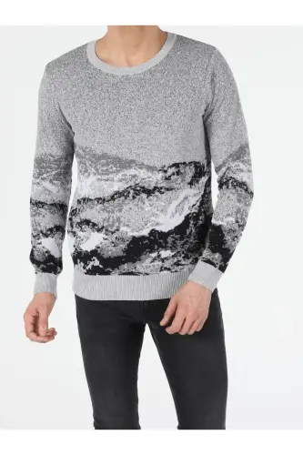 Gray crew neck men's sweater. Cl1051560 - 3
