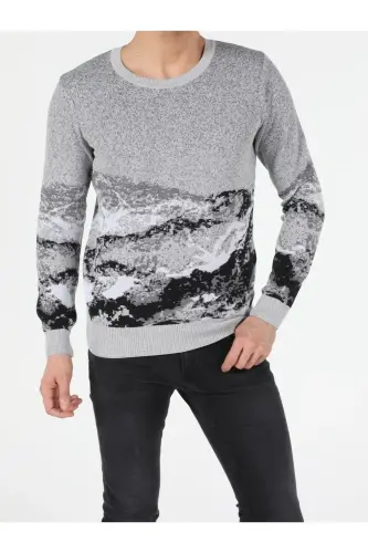 Gray crew neck men's sweater. Cl1051560 - 4