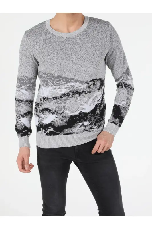 Gray crew neck men's sweater. Cl1051560 - 4