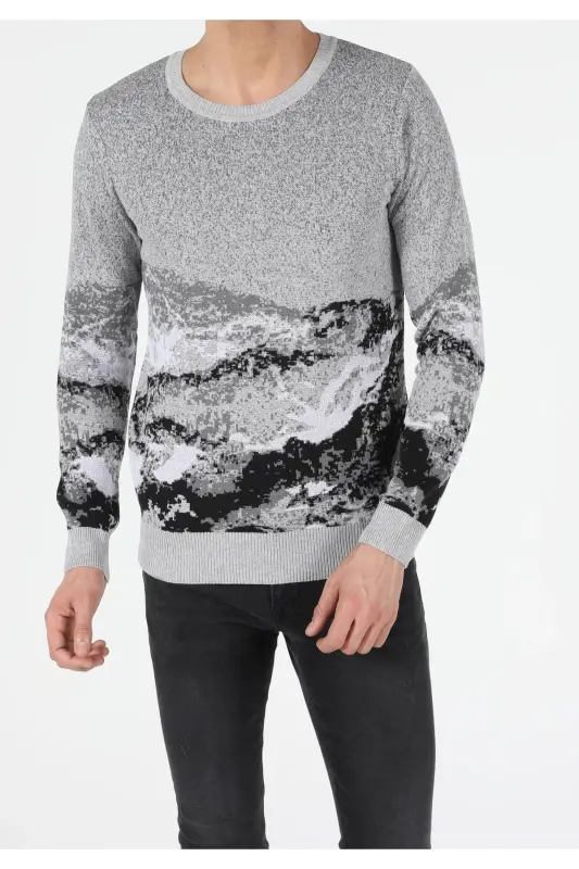Gray crew neck men's sweater. Cl1051560 - 3