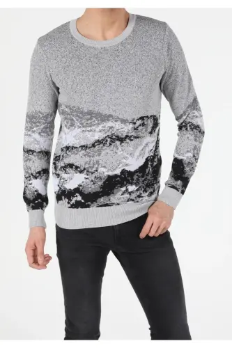 Gray crew neck men's sweater. Cl1051560 - 4