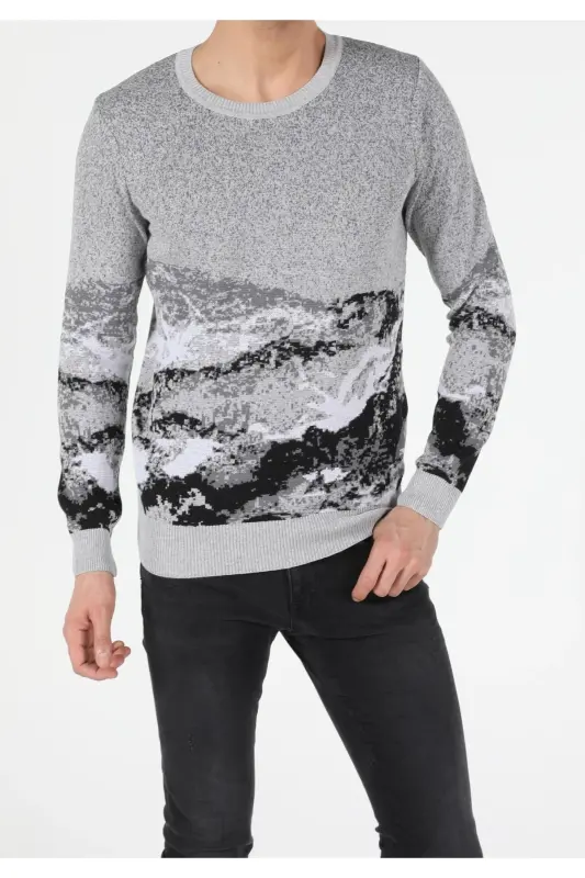 Gray crew neck men's sweater. Cl1051560 - 4
