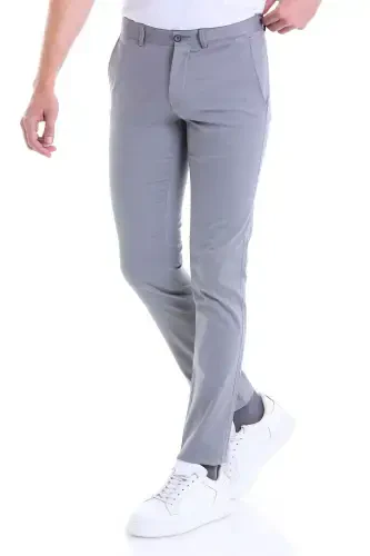 Gray Dynamic Slim Fit Patterned Cotton Side Pocket Canvas - 3