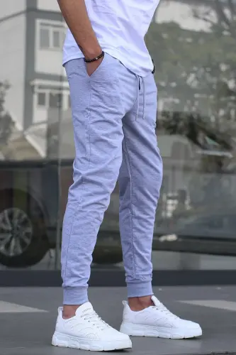 Gray Elastic Hem Men's Sweatpants 4821-Gray - 6