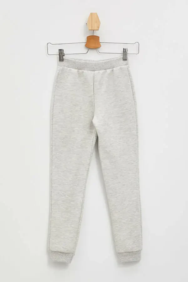 Gray Girls Elastic Waist Sweatpants - 1