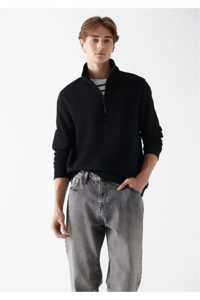 Gray half-zip sweatshirt (0610908-80196) - MAVI