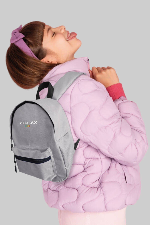 Gray Kids Kindergarten Preschool School Backpack - 3
