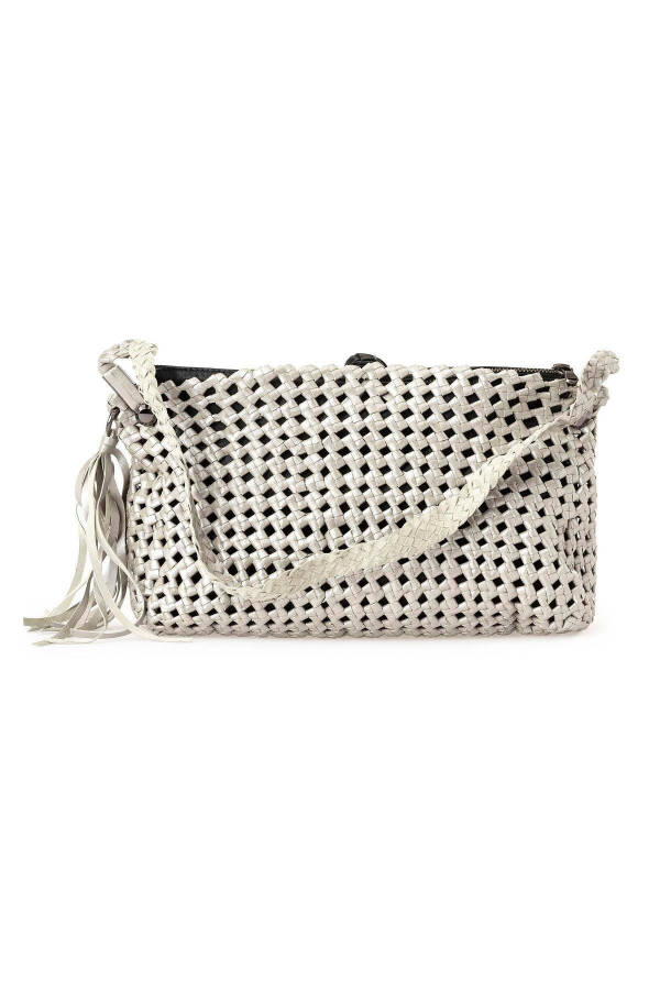 Gray Knitted Leather Handbag - 3