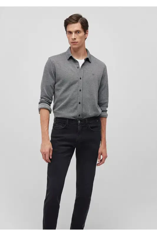 Gray Knitted Shirt Fitted / Slim Fit 02112 - 2