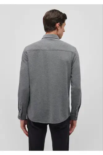 Gray Knitted Shirt Fitted / Slim Fit 02112 - 4