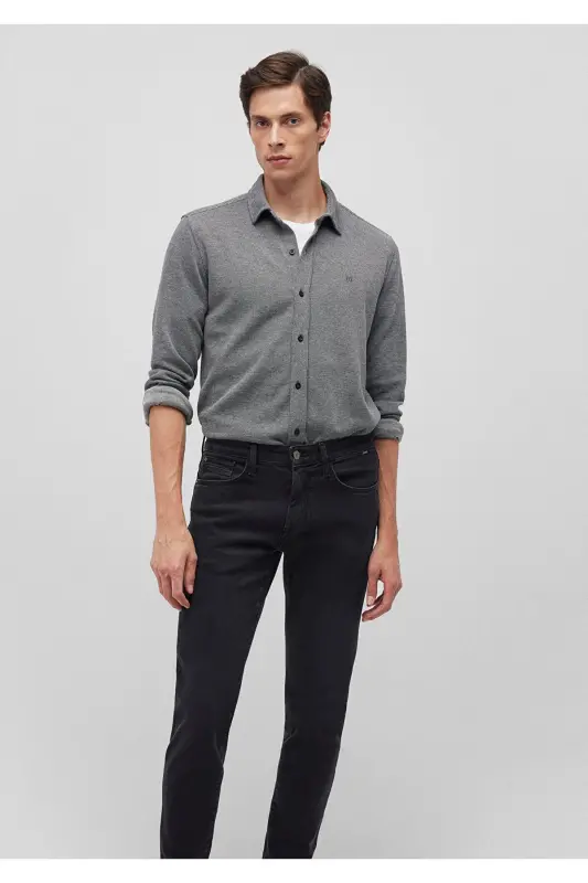 Gray Knitted Shirt Fitted / Slim Fit 02112 - 2