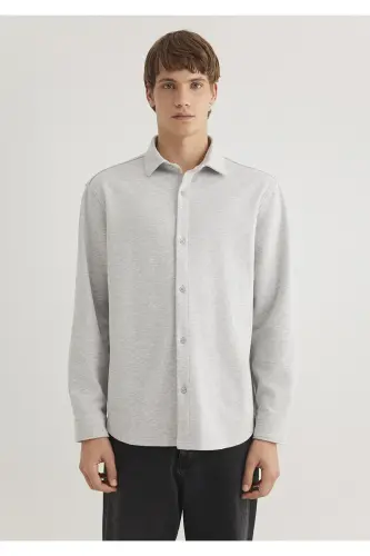 Gray Knitted Shirt Regular Fit / Standard Fit 0211364 - 4