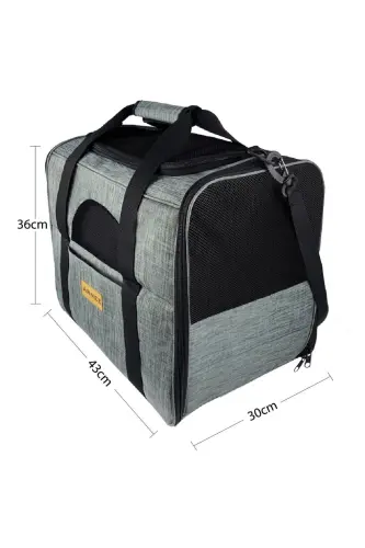 Gray Large Size Cat Dog Carrying Bag - 5