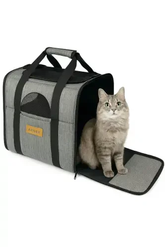 Gray Large Size Cat Dog Carrying Bag - 1