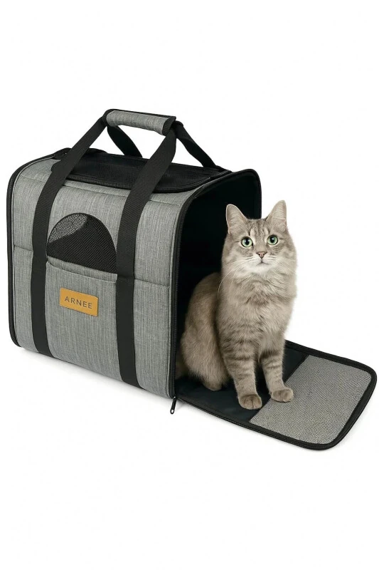 Gray Large Size Cat Dog Carrying Bag - 1