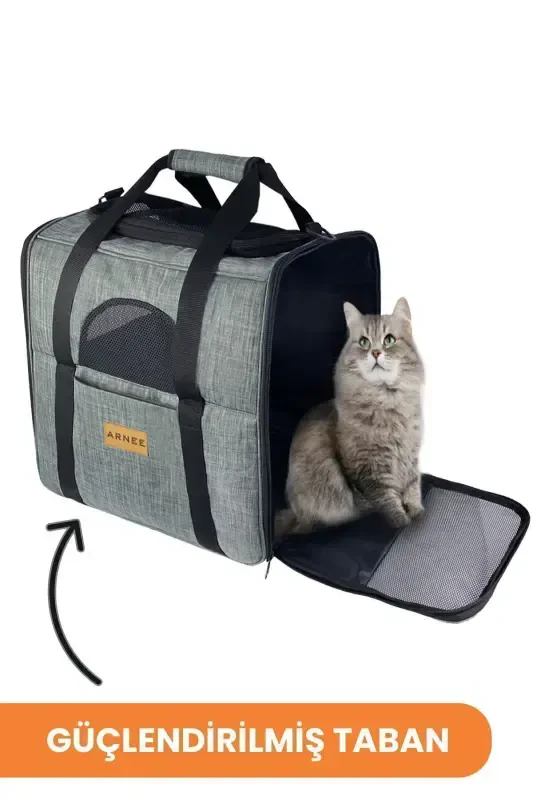 Gray Large Size Cat Dog Carrying Bag - 3