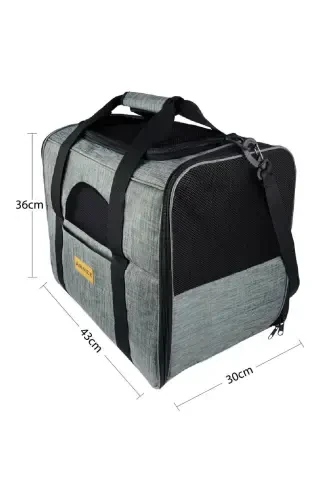 Gray Large Size Cat Dog Carrying Bag - 6