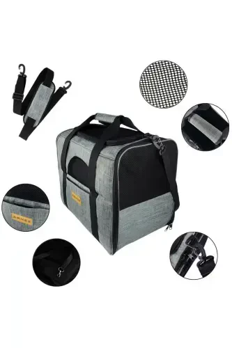 Gray Large Size Cat Dog Carrying Bag - 8